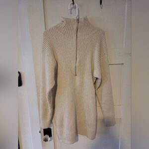 H&M Cream Turtleneck Sweater Dress